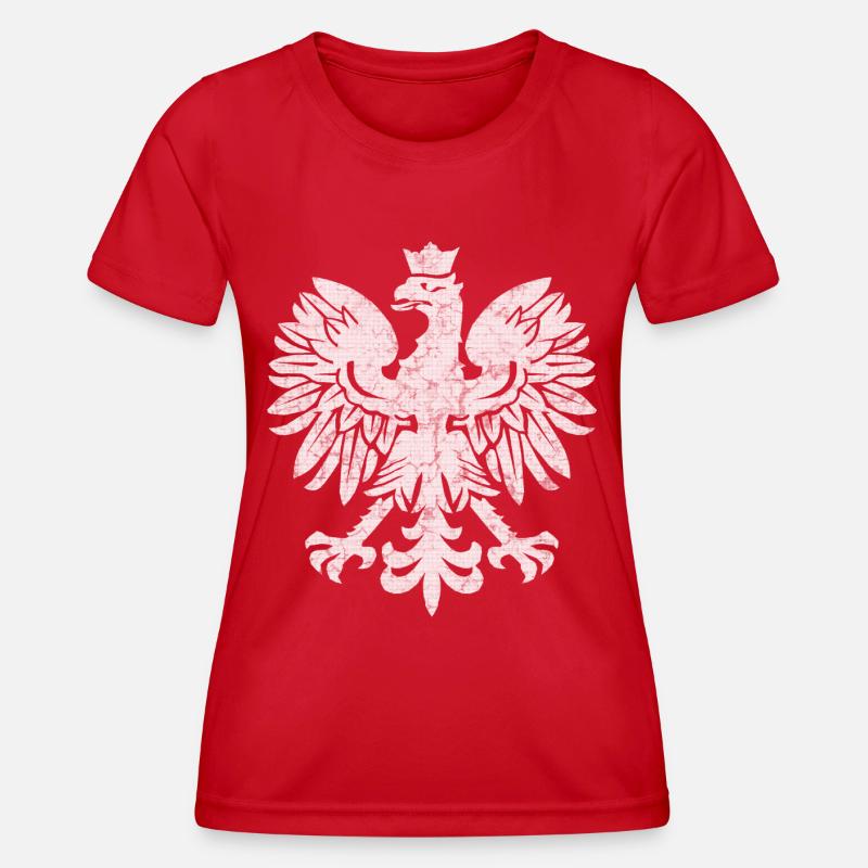 Polish Flag Eagle - Women's Functional T-Shirt - red