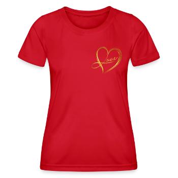 Cœur doré - T-shirt sport Femme - rouge - Devant - AI Model Female 172 dark (172cm)