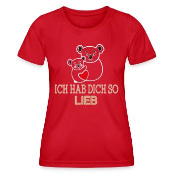 Mama Bär mit Herz - Frauen Funktions-T-Shirt - Rot - Vorne - AI Model Female 172 dark (172cm)