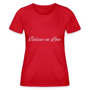 Croire en l’amour - T-shirt sport Femme - rouge - Devant - AI Model Female 172 dark (172cm)
