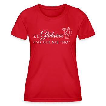 Zu Vino sag ich nie no - Glühvino - Frauen Funktions-T-Shirt - Rot - Vorne - AI Model Female 172 dark (172cm)
