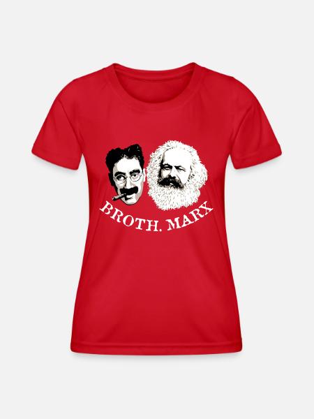 Brothers Marx - weisse Typo - Frauen Funktions-T-Shirt - Rot