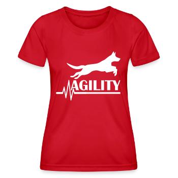 Agilité de chien de chien - T-shirt sport Femme - rouge - Devant - AI Model Female 172 dark (172cm)