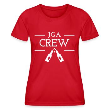 JGA Crew - Frauen Funktions-T-Shirt - Rot - Vorne - AI Model Female 172 dark (172cm)
