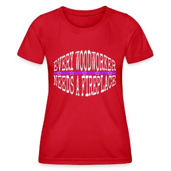arboriculture funny carpenter felling mason - Women's Functional T-Shirt - red - Front - AI Model Female 172 dark (172cm)