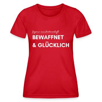 Jägerin aus Leidenschaft - Frauen Funktions-T-Shirt - Rot - Vorne - AI Model Female 172 dark (172cm)