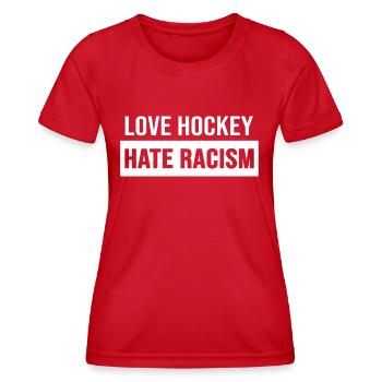 hockey feldhockey hockeyzone hockeylove - Frauen Funktions-T-Shirt - Rot - Vorne - AI Model Female 172 dark (172cm)