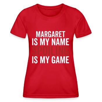 Margaret est mon nom Spoiler est mon jeu - T-shirt sport Femme - rouge - Devant - AI Model Female 172 dark (172cm)