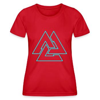 Odins Valknut - Women's Functional T-Shirt - red - Front - AI Model Female 172 dark (172cm)