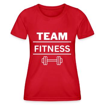 Team Fitness - Frauen Funktions-T-Shirt - Rot - Vorne - AI Model Female 172 dark (172cm)