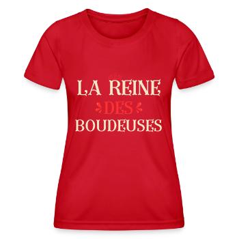 La reine des boudeuses - T-shirt sport Femme - rouge - Devant - AI Model Female 172 dark (172cm)