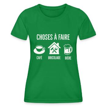 Café bricoler bière 1 - T-shirt sport Femme - vert - Devant - AI Model Female 172 dark (172cm)