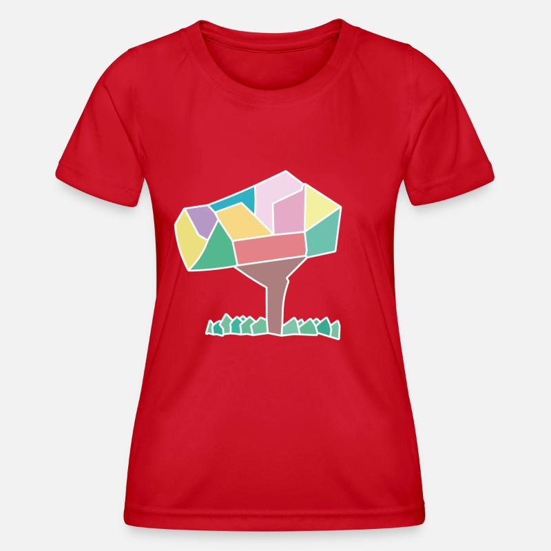 African Tree meet Soviet Mosaic - Women's Functional T-Shirt - red