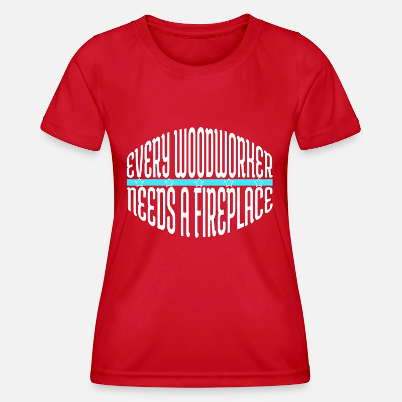 funny cool logging lumberjackwoodworking gift idea - Women's Functional T-Shirt - red
