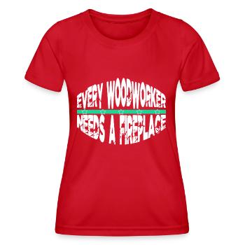 awesome badge funny carpenter - Women's Functional T-Shirt - red - Front - AI Model Female 172 dark (172cm)