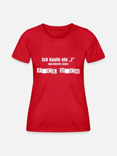 Ich möchte ein "i" kaufen - Frauen Funktions-T-Shirt - Rot