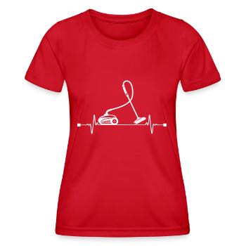 Reinigung Haushalt Herzschlag Geschenk - Frauen Funktions-T-Shirt - Rot - Vorne - AI Model Female 172 dark (172cm)