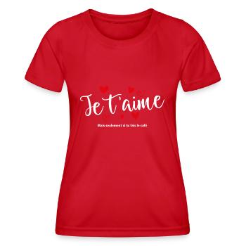 T-shirt / Je t’aime / Je t’aime / Je t’aime - T-shirt sport Femme - rouge - Devant - AI Model Female 172 dark (172cm)