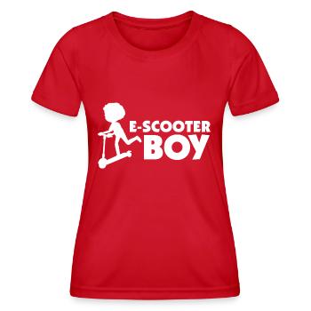 E-Scooter Roller Scooter - T-shirt sport Femme - rouge - Devant - AI Model Female 172 dark (172cm)