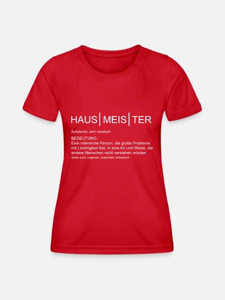 Bedeutung Hausmeister Geschenk Facility Manager - Frauen Funktions-T-Shirt - Rot