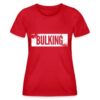 BULKING simple gym vintage grunge white - Women's Functional T-Shirt - red - Front - AI Model Female 172 dark (172cm)