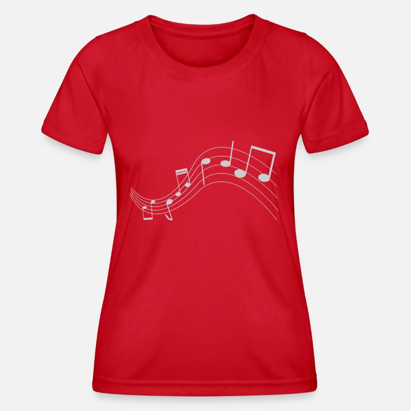 Musical notes T-shirt - Women's Functional T-Shirt - red