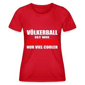 Völkerball - Frauen Funktions-T-Shirt - Rot - Vorne - AI Model Female 172 dark (172cm)