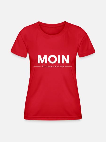 moin. norden - Frauen Funktions-T-Shirt - Rot