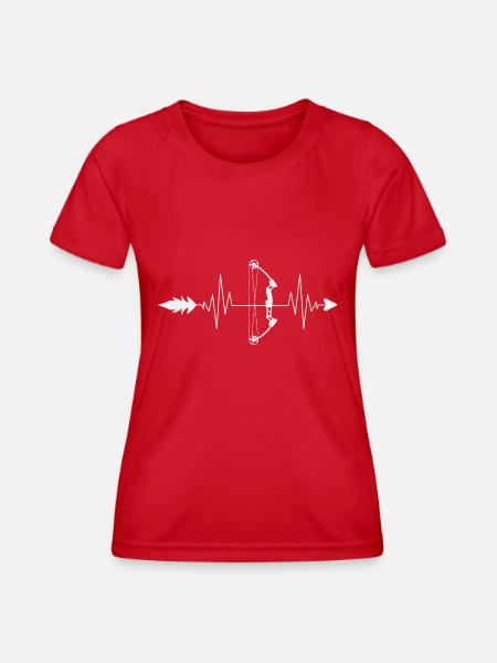 Herzschlag beim Bogenschießen - Frauen Funktions-T-Shirt - Rot