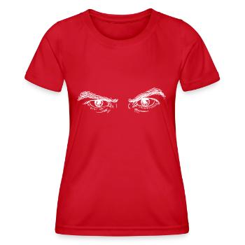 yeux en colère - T-shirt sport Femme - rouge - Devant - AI Model Female 172 dark (172cm)