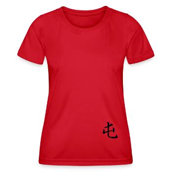3 Zhun - the initial difficulty (chin. characters) - Women's Functional T-Shirt - red - Front - AI Model Female 172 dark (172cm)