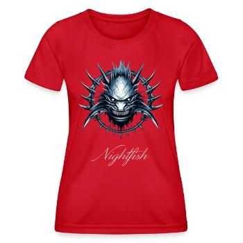 Nachtfisch - Frauen Funktions-T-Shirt - Rot - Vorne - AI Model Female 172 dark (172cm)