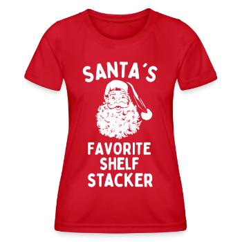 Santas favorite Shelf Stacker funny christmas - Women's Functional T-Shirt - red - Front - AI Model Female 172 dark (172cm)