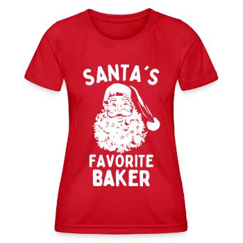Santas favorite Baker funny christmas saying - Women's Functional T-Shirt - red - Front - AI Model Female 172 dark (172cm)