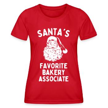 Santas favorite Bakery Associate funny christmas - Women's Functional T-Shirt - red - Front - AI Model Female 172 dark (172cm)