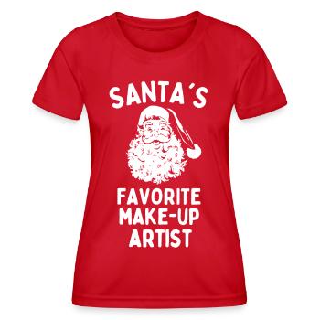 Santas Lieblings-Visagist lustige Weihnachten - Frauen Funktions-T-Shirt - Rot - Vorne - AI Model Female 172 dark (172cm)