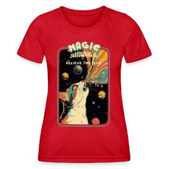 Magic - Frauen Funktions-T-Shirt - Rot - Vorne - AI Model Female 172 dark (172cm)