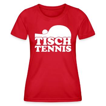Aufschlag Tischtennisball Tischtennisspieler - Frauen Funktions-T-Shirt - Rot - Vorne - AI Model Female 172 dark (172cm)
