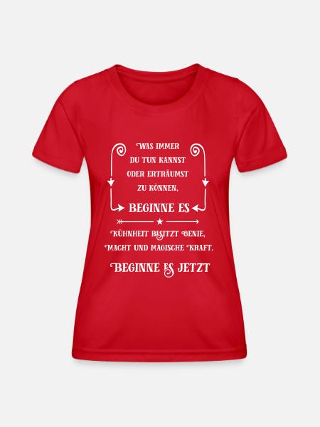 Goethe Motivation - Frauen Funktions-T-Shirt - Rot