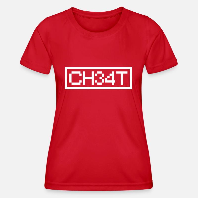 LEET CHEAT - Women's Functional T-Shirt - red