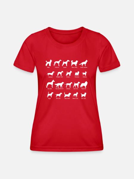 Namen von Hunderassen - Frauen Funktions-T-Shirt - Rot