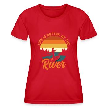 Outdoor Hiking River,Hiking - Frauen Funktions-T-Shirt - Rot - Vorne - AI Model Female 172 dark (172cm)
