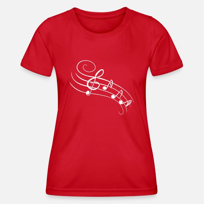 Music notes - white - Women's Functional T-Shirt - red