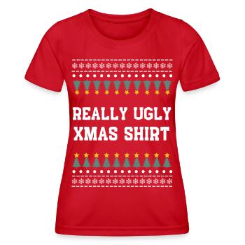 Really ugly Christmasshirt - Frauen Funktions-T-Shirt - Rot - Vorne - AI Model Female 172 dark (172cm)