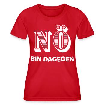 NÖ - BIN DAGEGEN - Frauen Funktions-T-Shirt - Rot - Vorne - AI Model Female 172 dark (172cm)