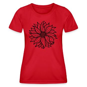 Filigree flower, mountain flower or yoga flower - Women's Functional T-Shirt - red - Front - AI Model Female 172 dark (172cm)