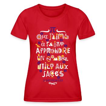 Pi 314 - T-shirt sport Femme - rouge - Devant - AI Model Female 172 dark (172cm)