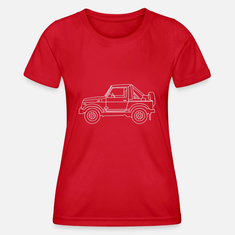 Samurai White 4X4 - Women's Functional T-Shirt - red