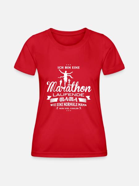 Marathon Mama - Frauen Funktions-T-Shirt - Rot