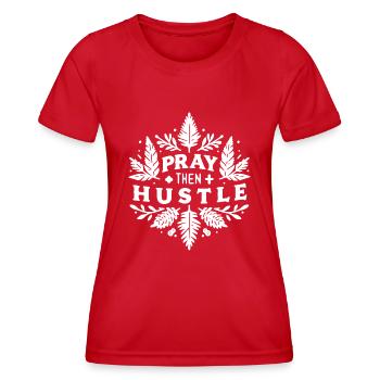 Bete dann: Hektik - Frauen Funktions-T-Shirt - Rot - Vorne - AI Model Female 172 dark (172cm)